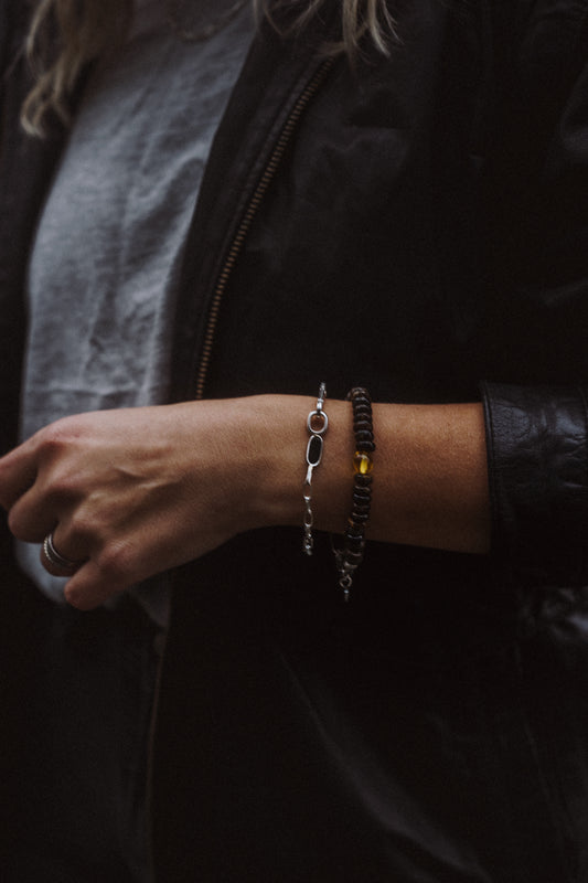 Bransoletka JACHT Bursztyn Żużel